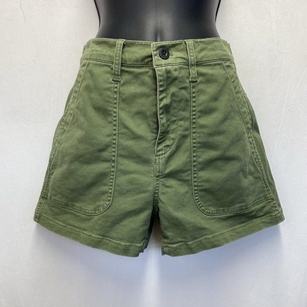 Madewell Women's High Waist Shorts - Olive Green